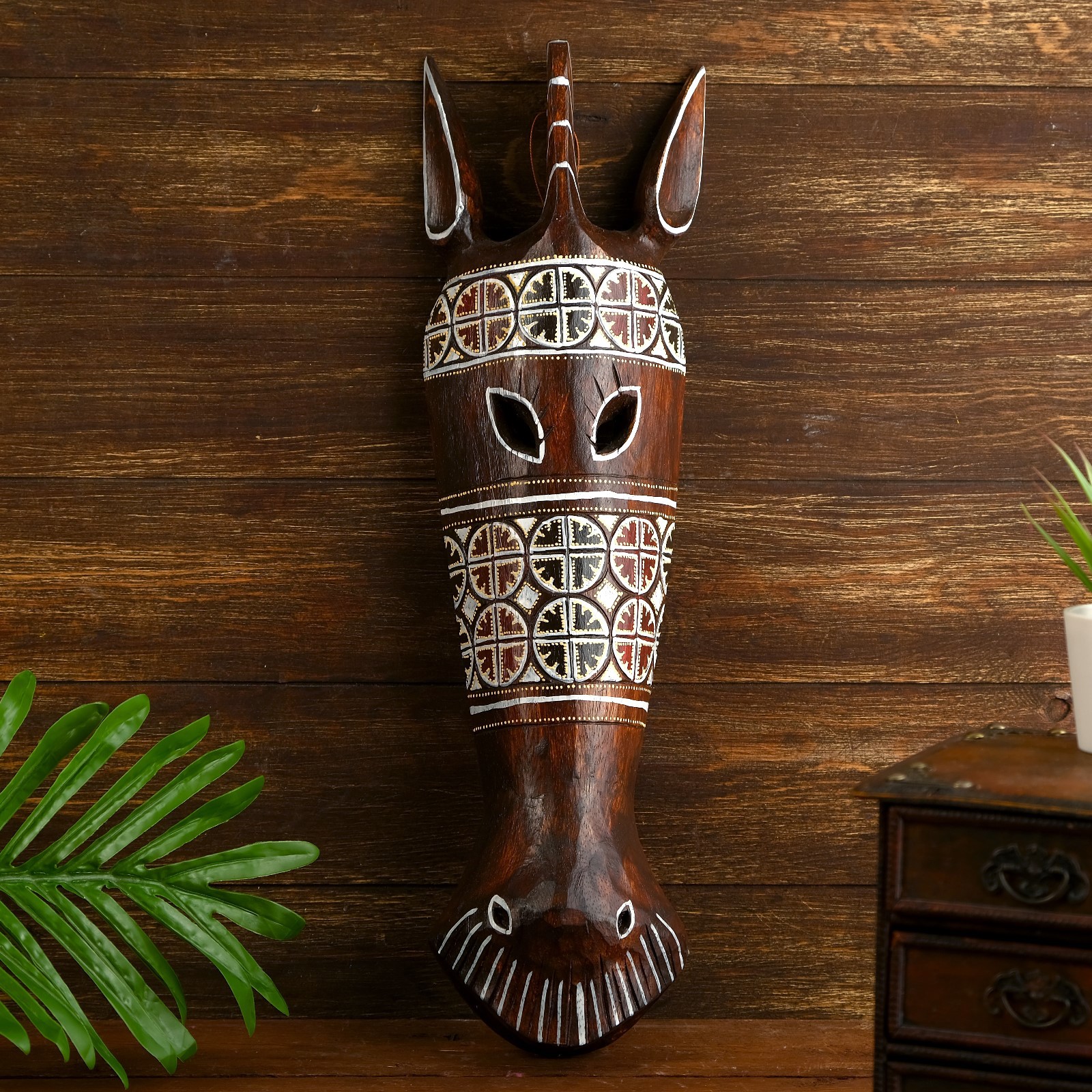 Изображение товара Панно маска "Зебра" горизонтальный рисунок, 50x11x5 см