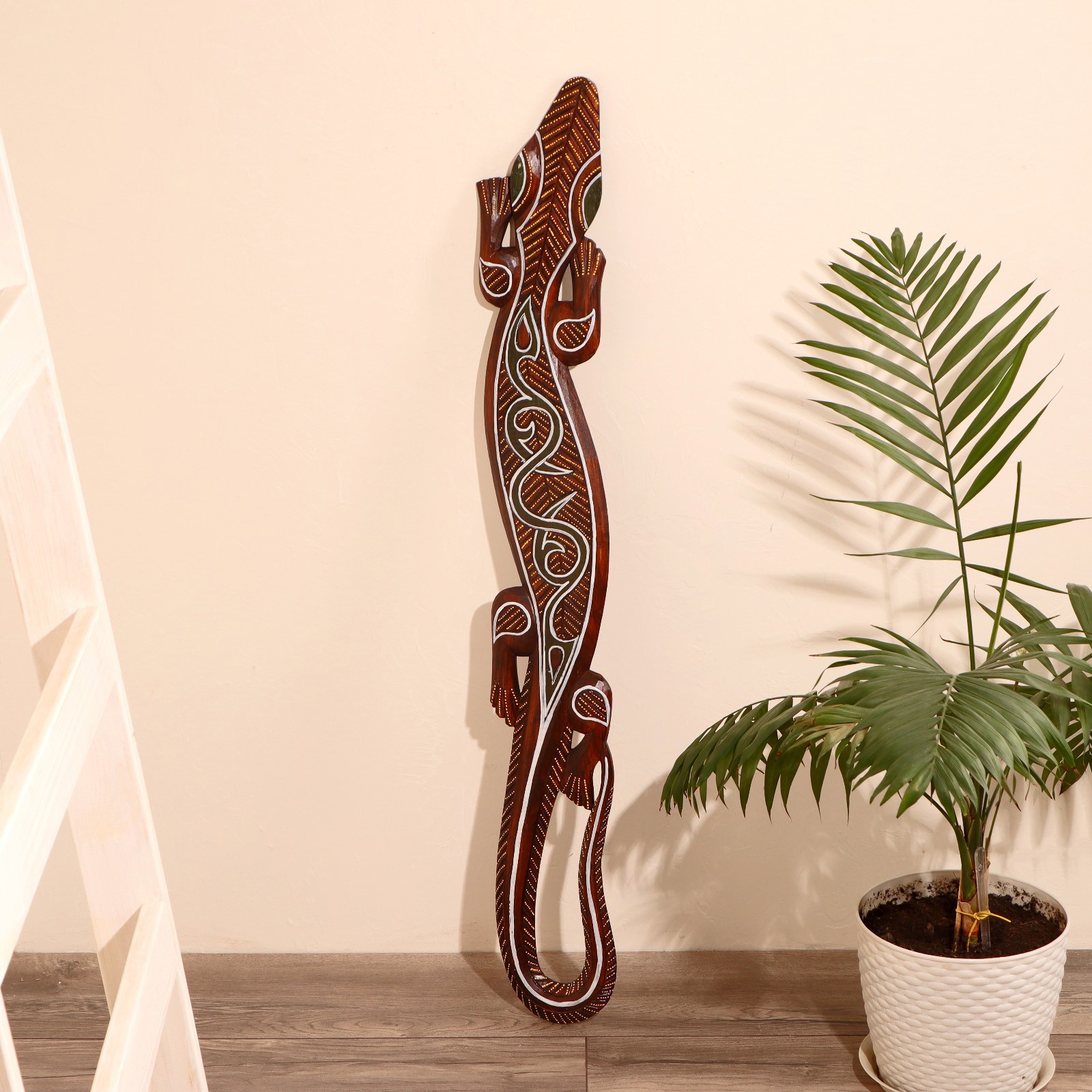 Изображение товара Панно "Геккон белые узоры" 100x14x1 см