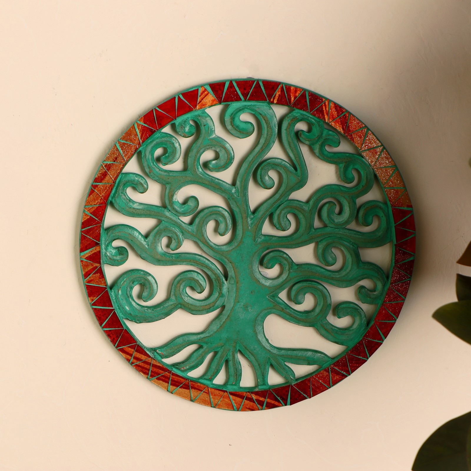 Изображение товара Панно "Древо жизни" зелёное, яркий кант 30 см