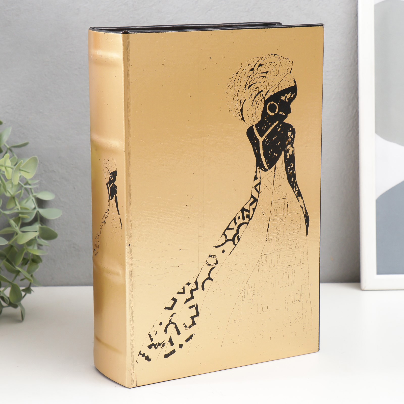 Изображение товара Сейф-книга шкатулка Африканка на золотом 27x18x7 см