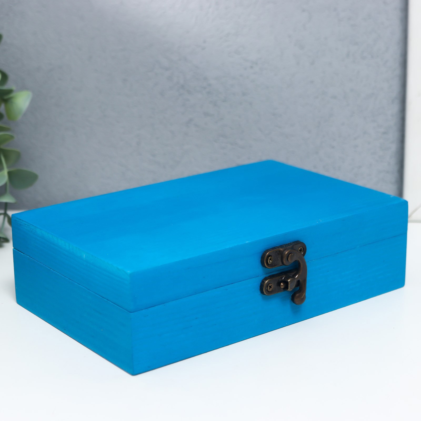 Изображение товара Шкатулка прямоугольная синяя 5x11.2x17.4 см