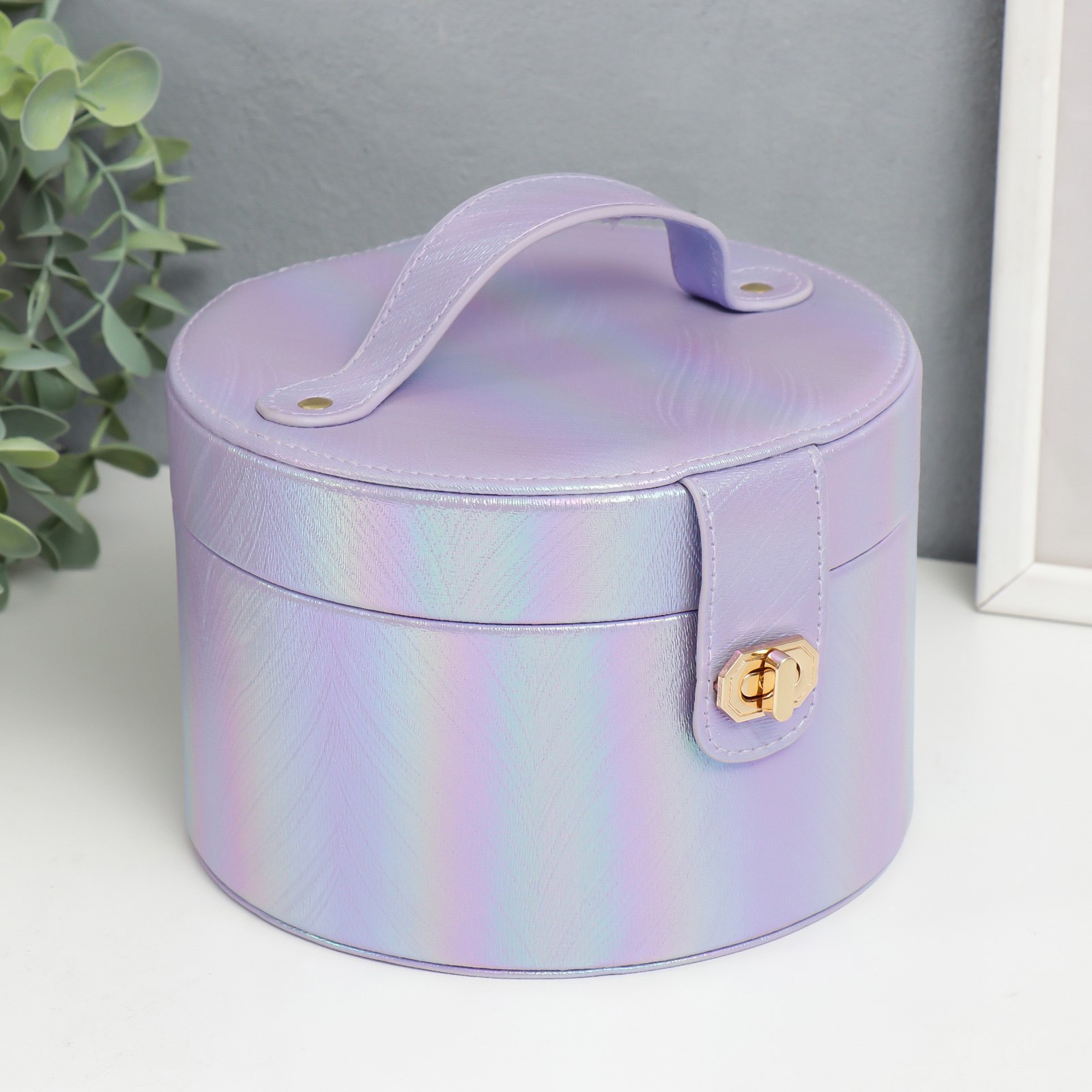 Изображение товара Шкатулка круглая 'Переливы сирень' 12x17x17 см