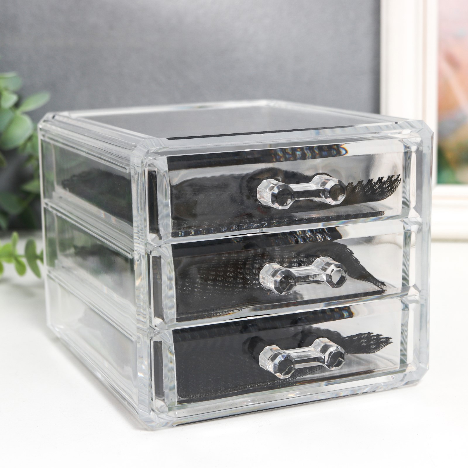 Изображение товара Шкатулка "Комод 3 ящика" прозрачная 10x14.5x12 см