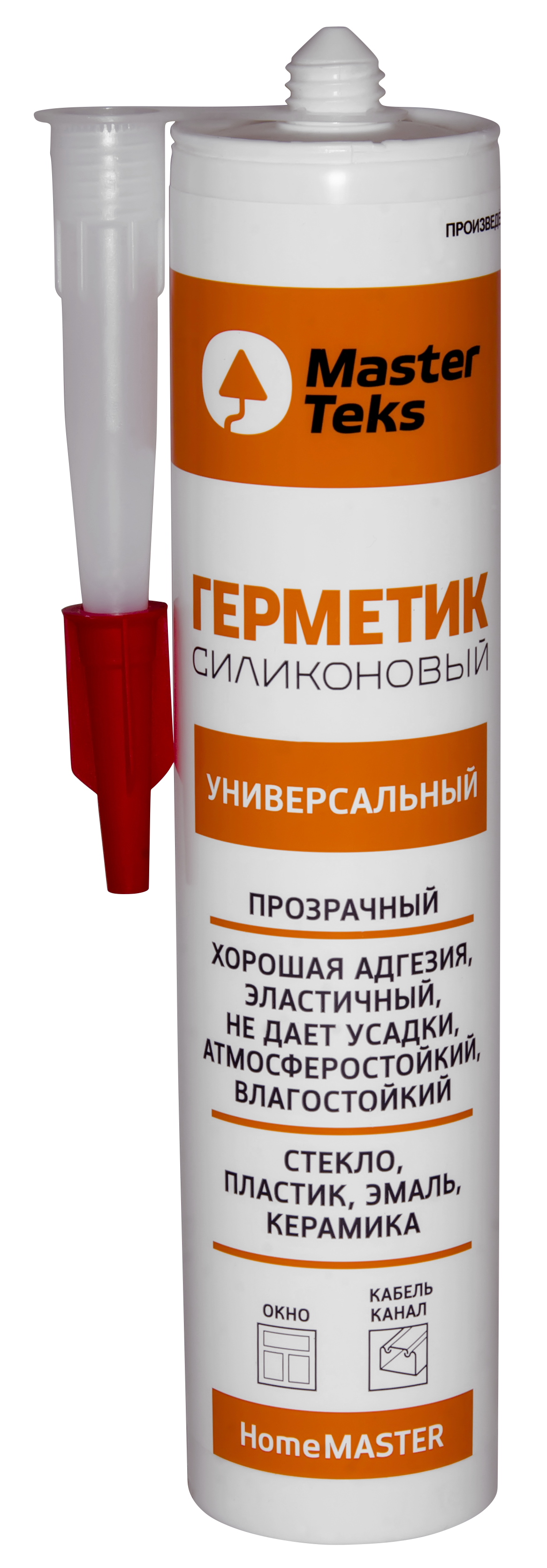 Изображение товара Герметик силиконовый MasterTeks уксусный универсальный прозрачный 260 мл
