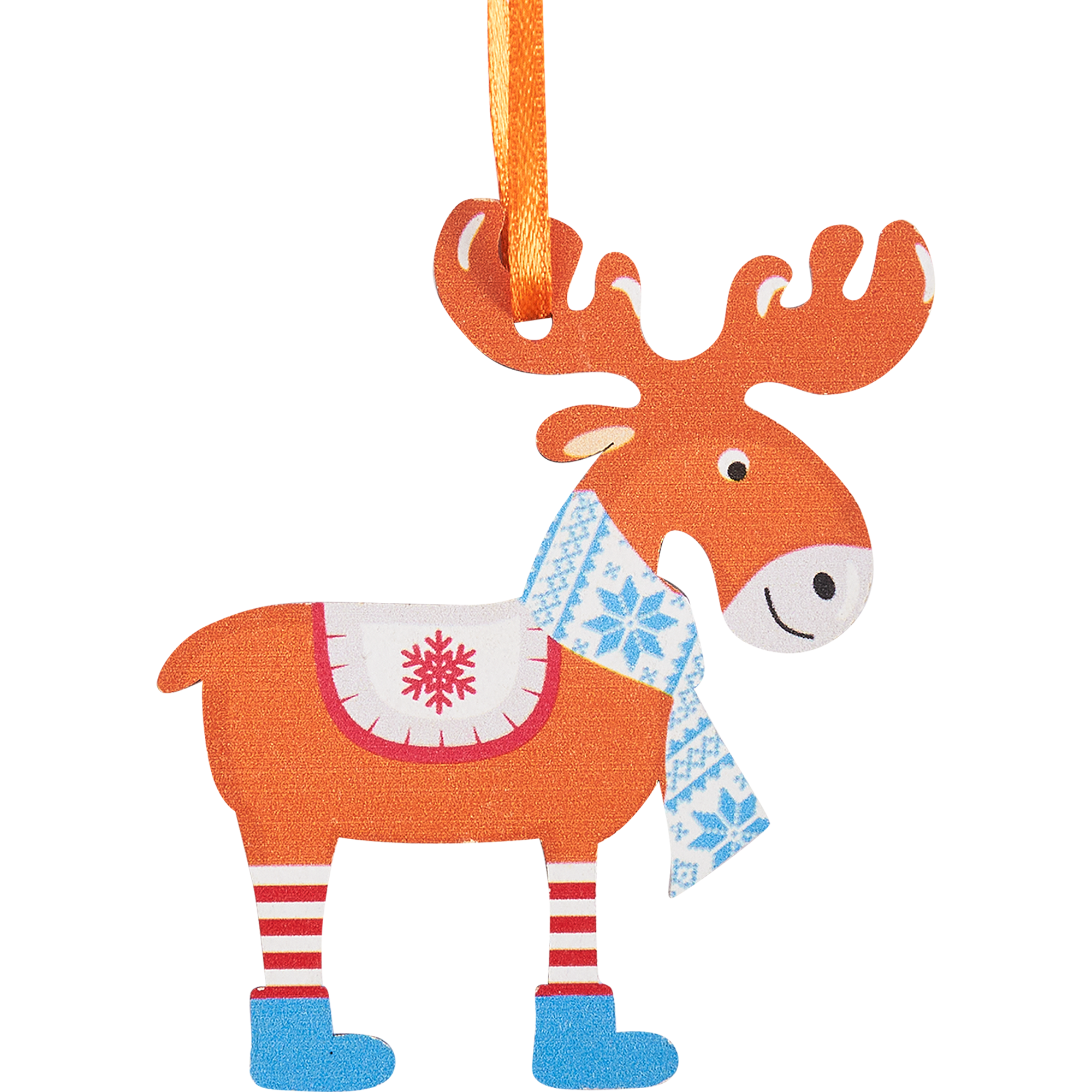 Изображение товара Украшение новогоднее «Олень в гольфах», 7.8 см, фанера