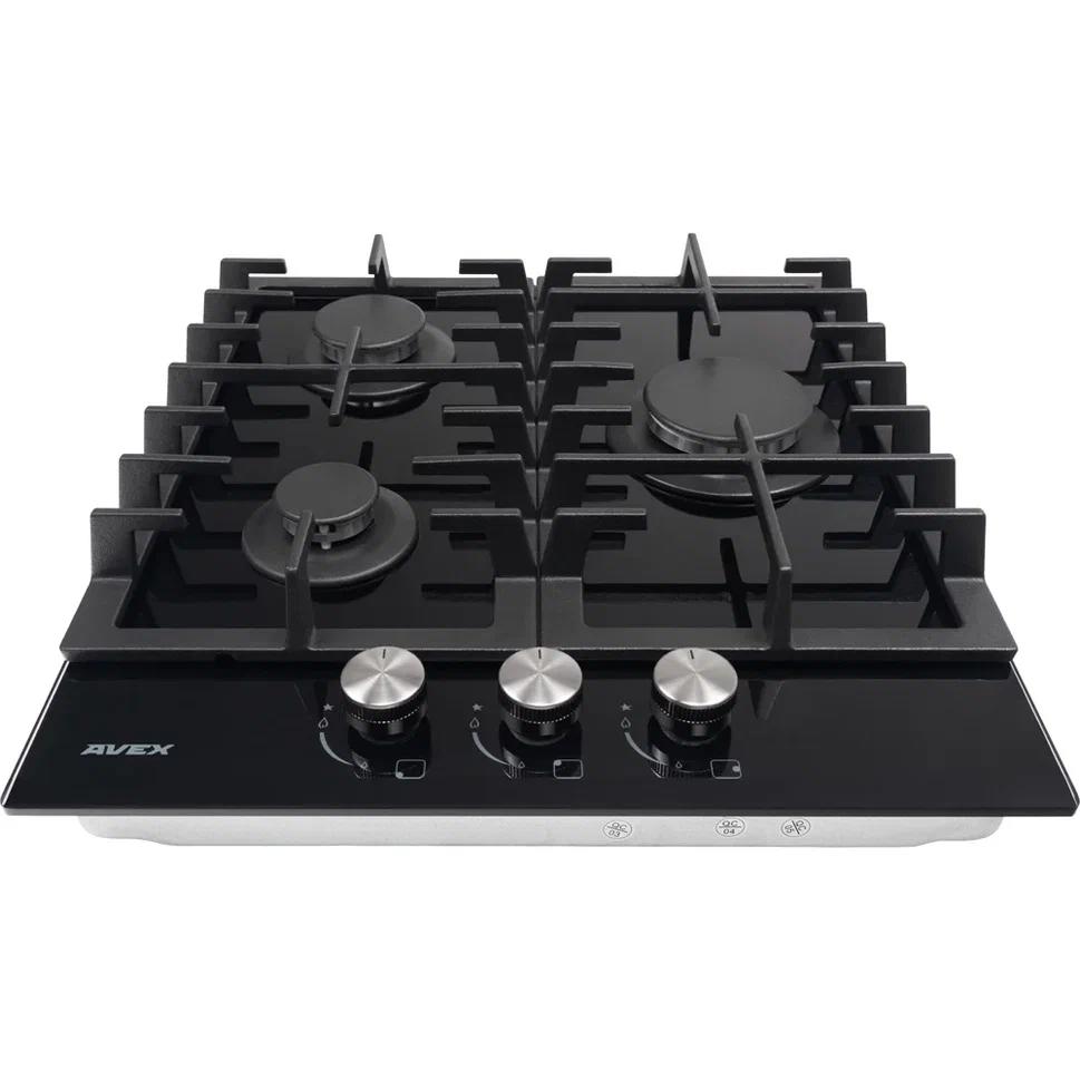 Изображение товара Газовая варочная панель Avex HM 4531 B 45 см 3 конфорки цвет стекло черное
