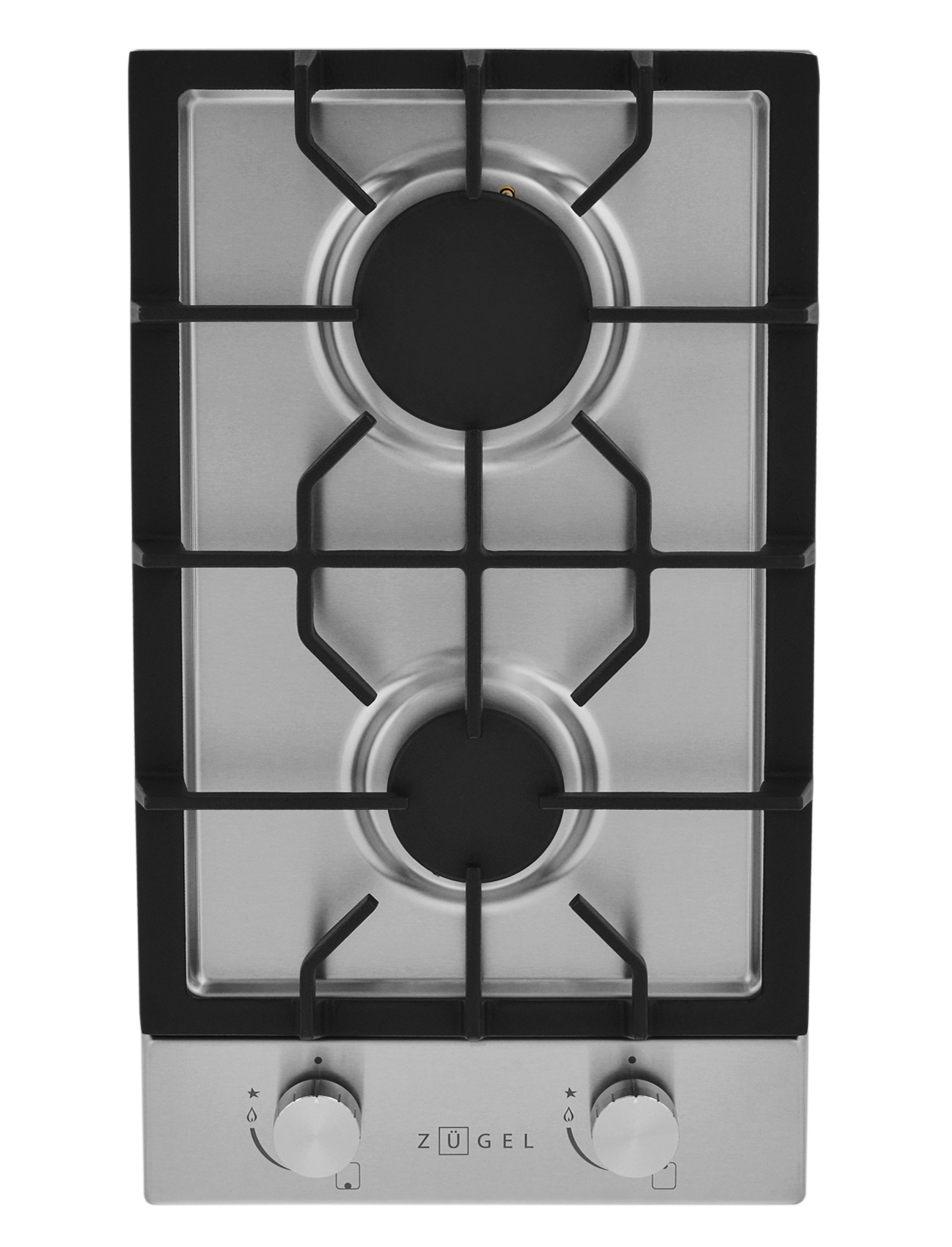 Изображение товара Газовая варочная панель Zugel ZGH291X 27 см 2 конфорки цвет серый