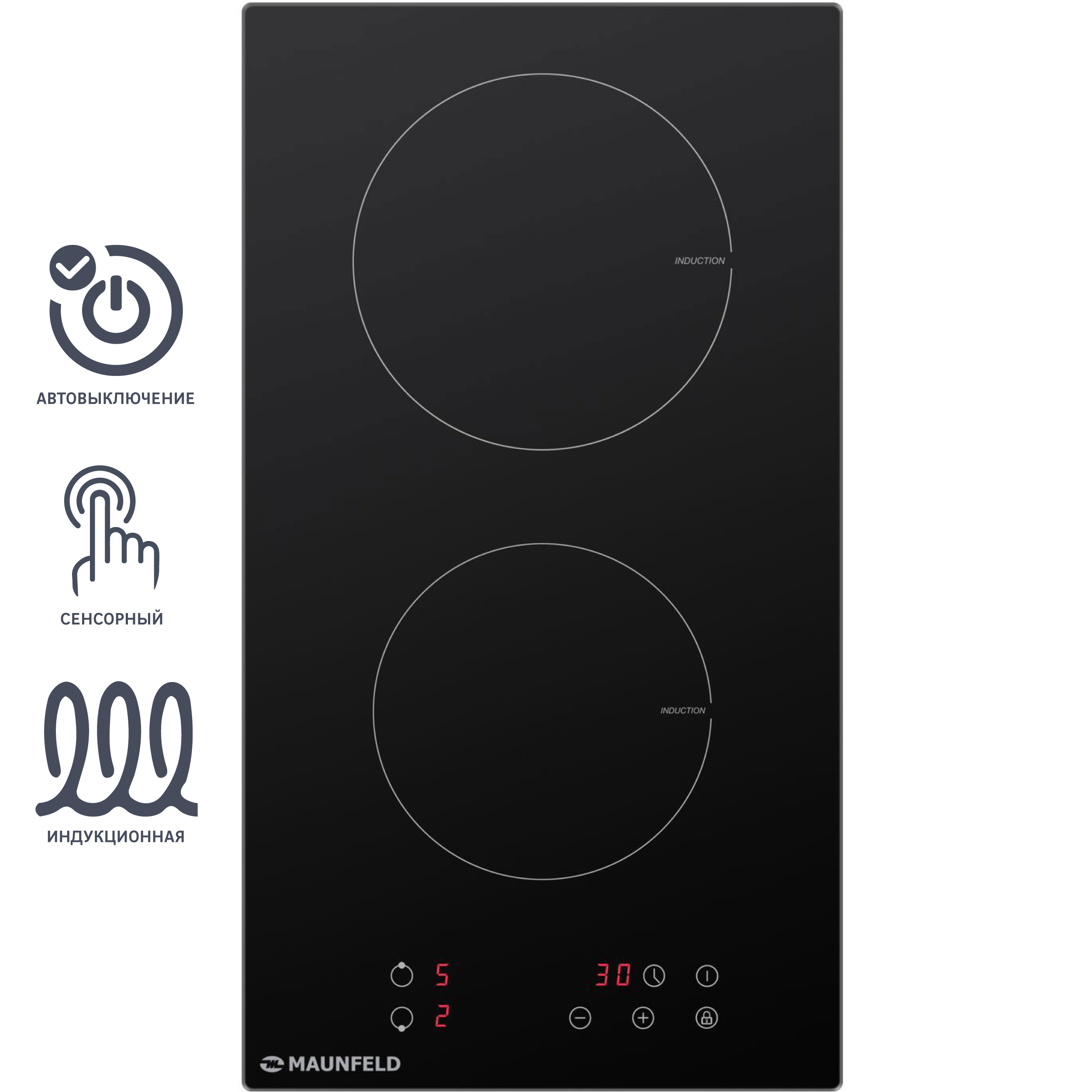 Изображение товара Индукционная варочная панель MAUNFELD EVI.292ST-BK 2 конфорки сенсорное управление