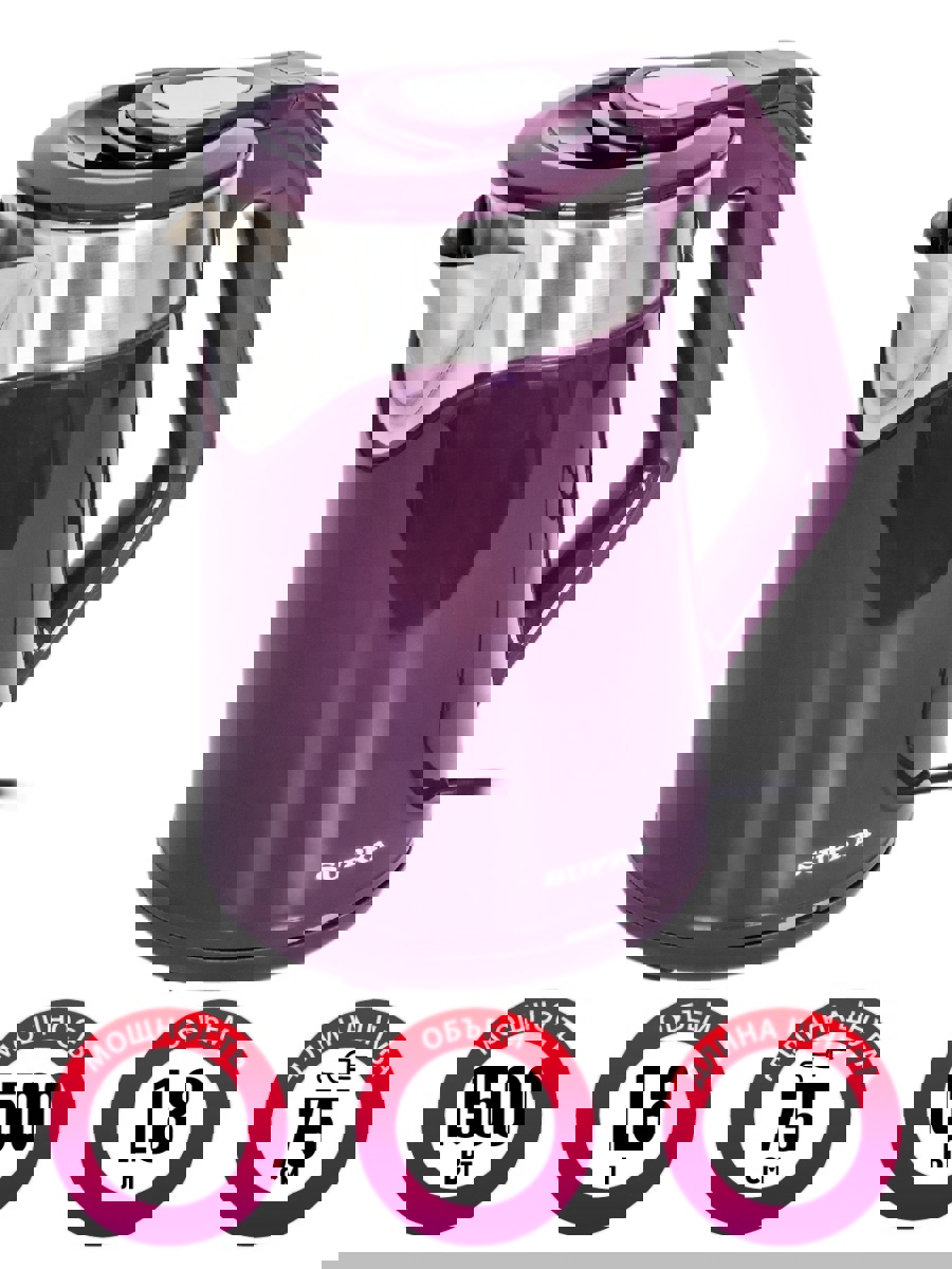 Изображение товара Электрический чайник Supra kes-1899 1.8 л металл цвет бордовый