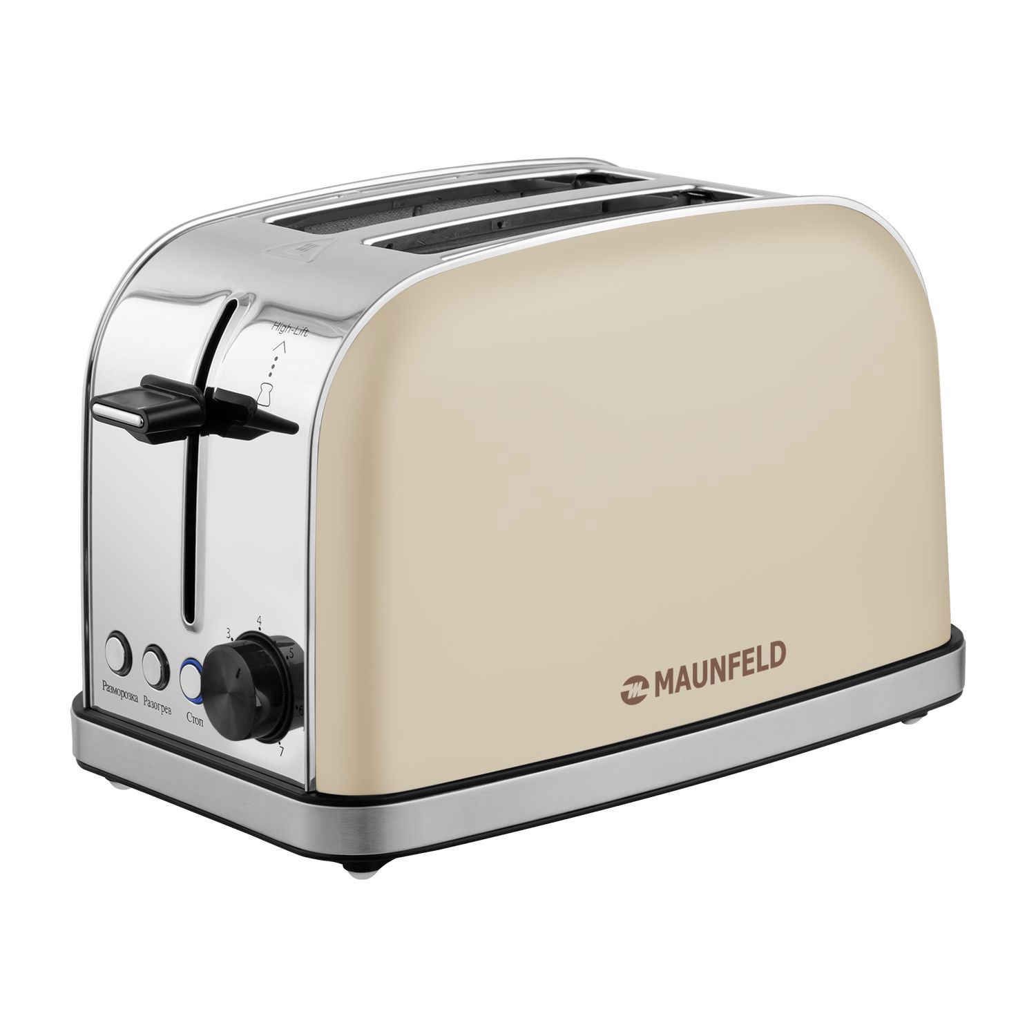 Изображение товара Тостер MAUNFELD MF-822BG бежевый электронный с автоцентрированием