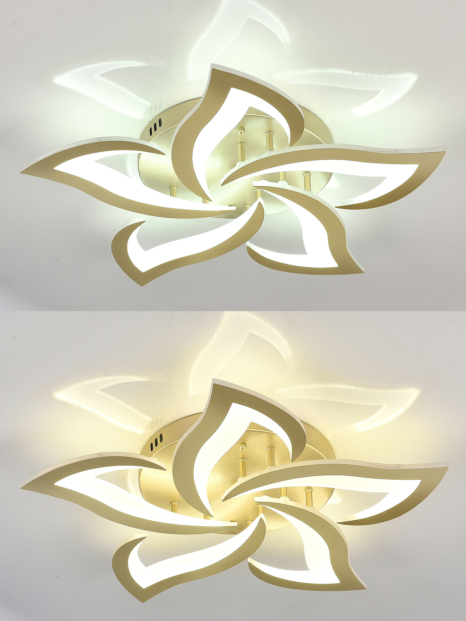 Изображение товара Люстра потолочная светодиодная 80 Вт с пультом управления цвет золотой