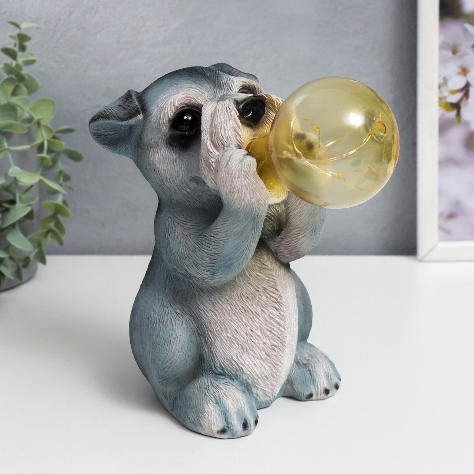 Изображение товара Фигурка с подсветкой "Терьер и мыльный пузырь" от солнечной батареи 18x10.5x17.5 см