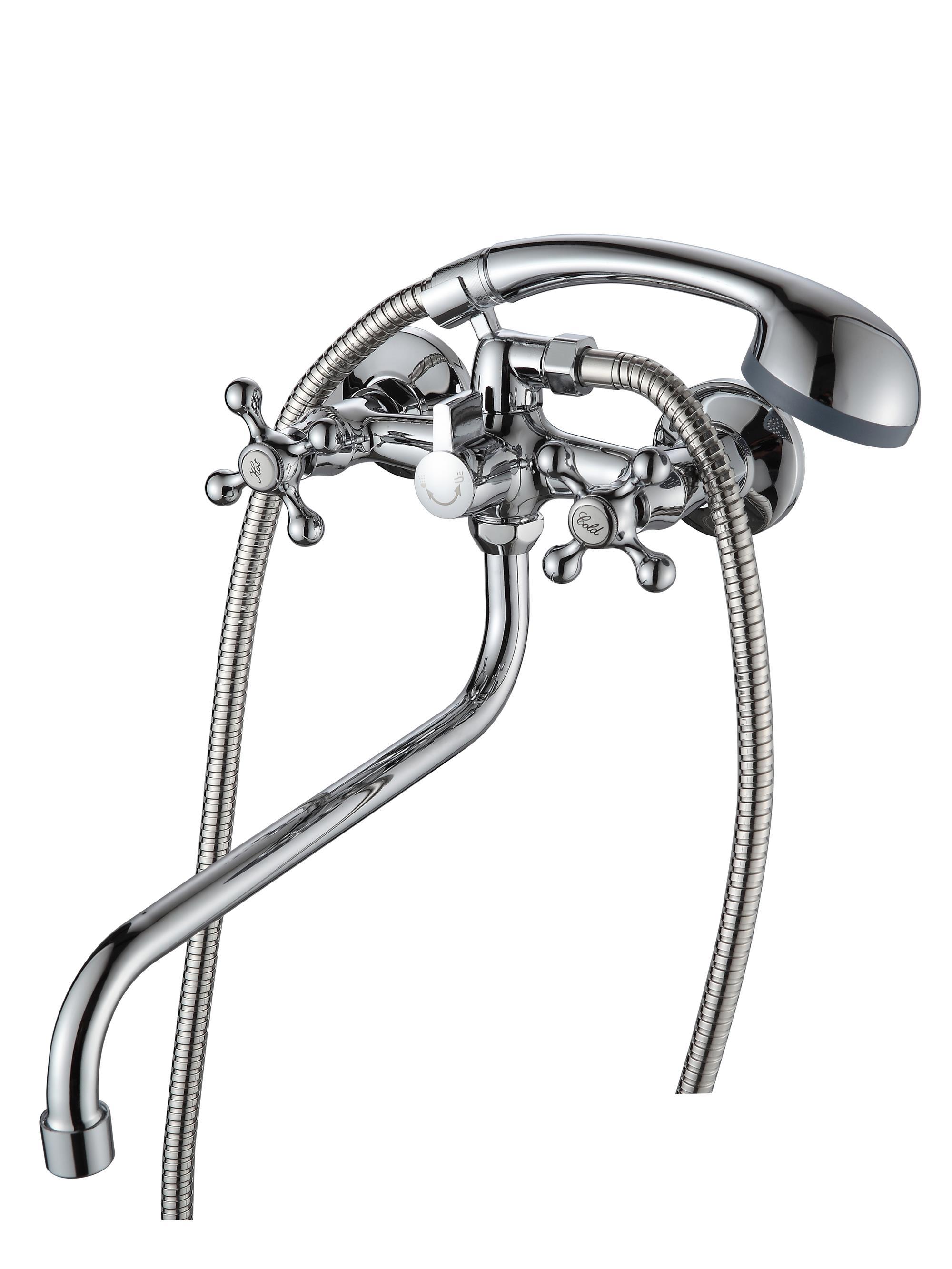 Изображение товара Смеситель для ванны Ammore A4681 двухвентильный с душевой лейкой цвет хром