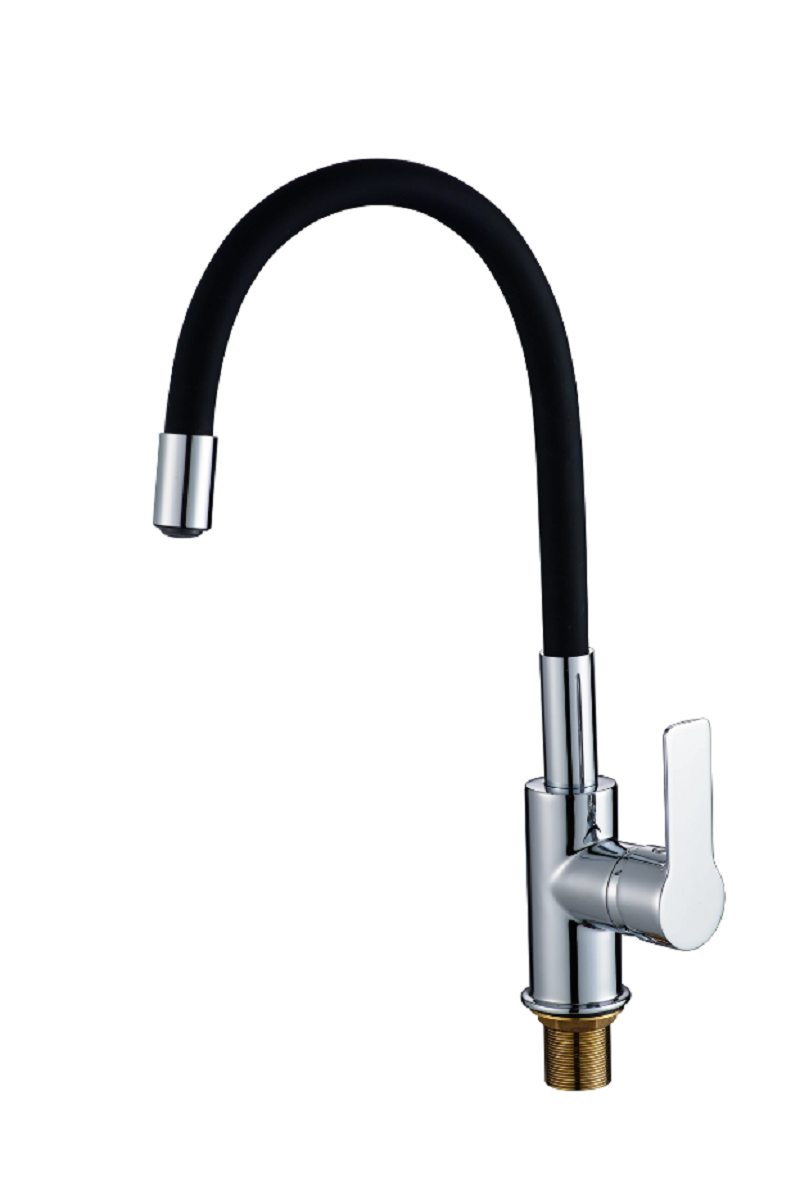 Изображение товара Смеситель для кухни однорычажный Rush SI7335-60 черный из латуни с водосберегающим аэратором