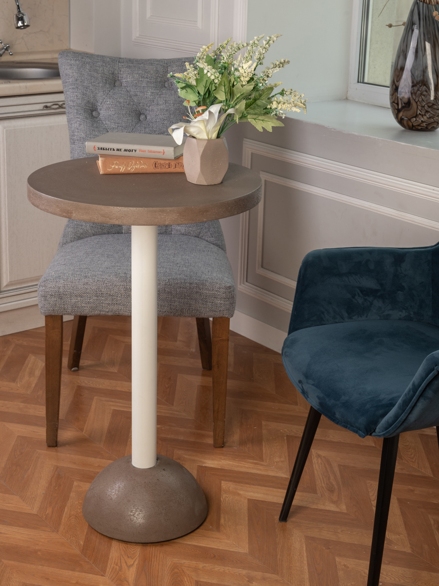 Изображение товара Круглый кухонный стол Мелодия Света Bowl 750-500 из бетона 50 см Коричневый