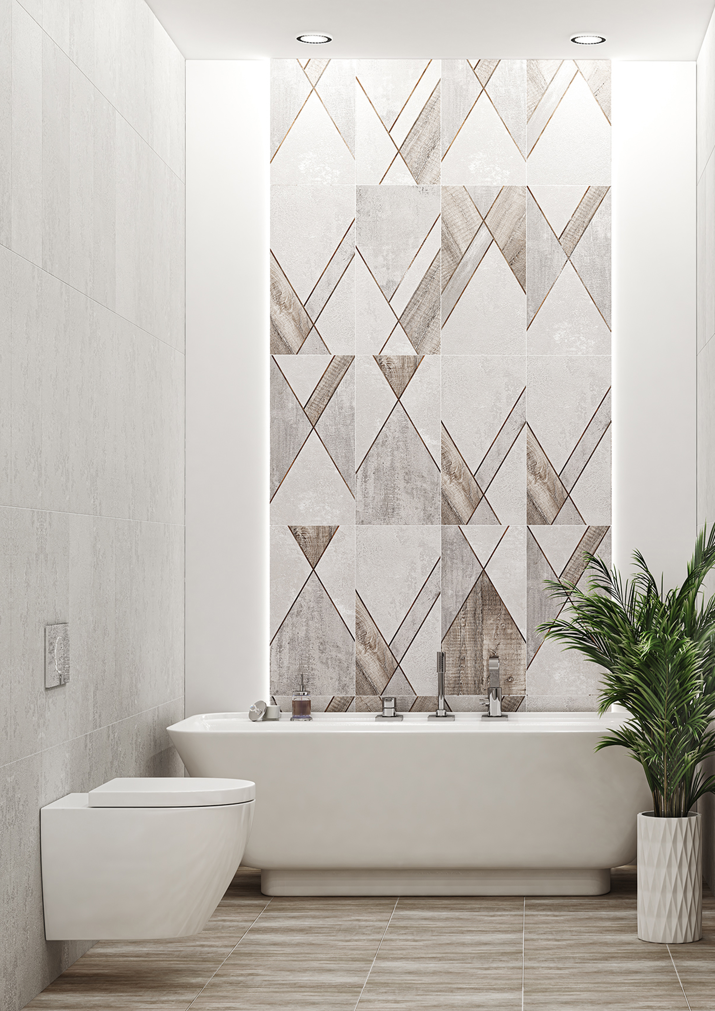 Изображение товара Плитка настенная Azori Global Geometry 315x630 серый керамогранит для внутреннего использования