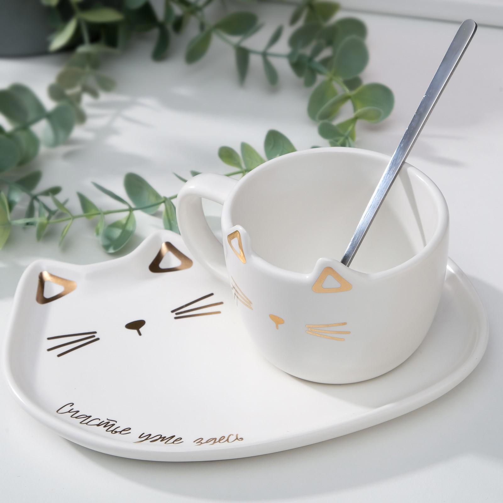 Изображение товара Чашка с блюдцем 200 мл Дорого Внимание стильный керамический аксессуар