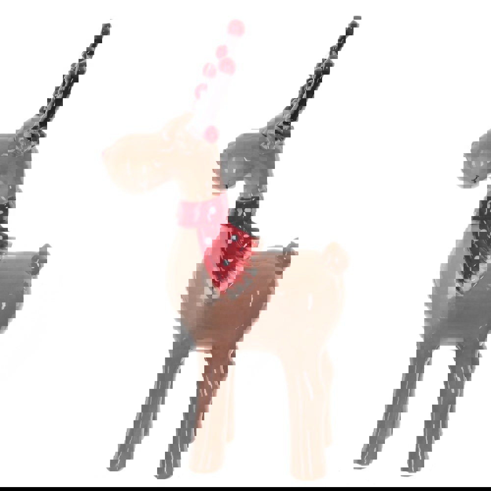 Изображение товара Декоративная фигурка Олень для новогоднего украшения 7.5x5x13.5 см керамика