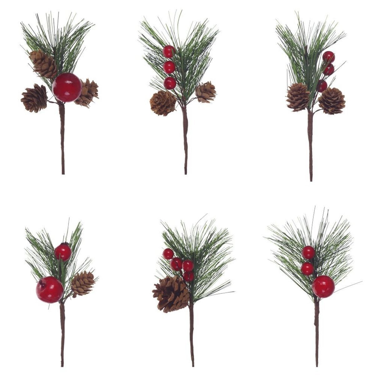 Изображение товара Декоративное новогоднее украшение Ветка 263630 8x7x16 см красное