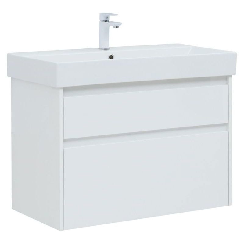 Изображение товара Тумба под раковину Aquanet Nova Lite 85 см белая глянцевая напольная Россия