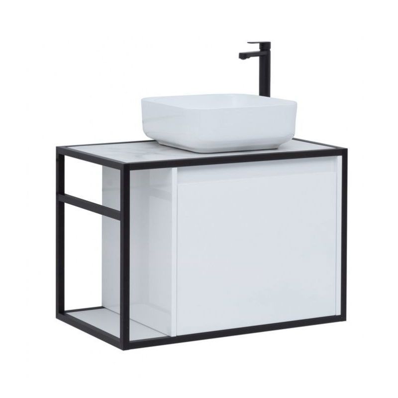 Изображение товара Тумба под раковину Aquanet Nova Lite Loft 75 R белый подвесная с ящиками дизайн лофт 75 см