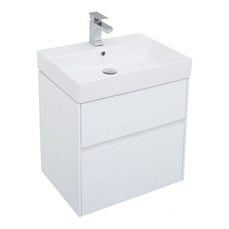 Изображение товара Тумба под раковину Aquanet Бруклин 60 см белый глянец с двумя ящиками