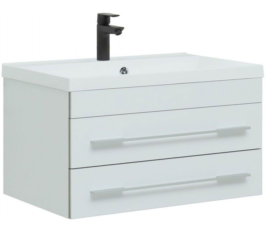 Изображение товара Подвесная тумба для раковины Aquanet Верона 74 см белая с 2 ящиками