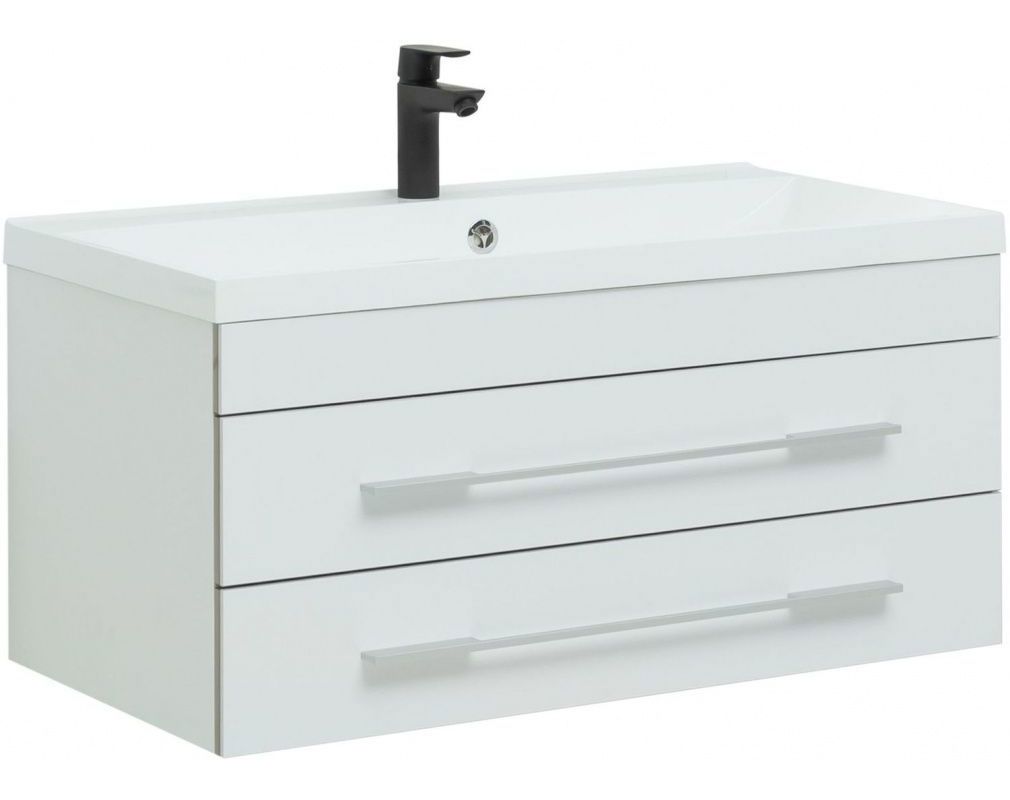 Изображение товара Тумба под раковину Aquanet Верона 89.2 см белый подвесная с ящиками