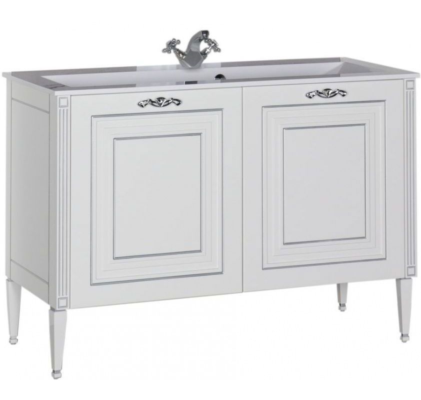 Изображение товара Тумба под раковину Aquanet Паола 118 см белый с серебром напольная