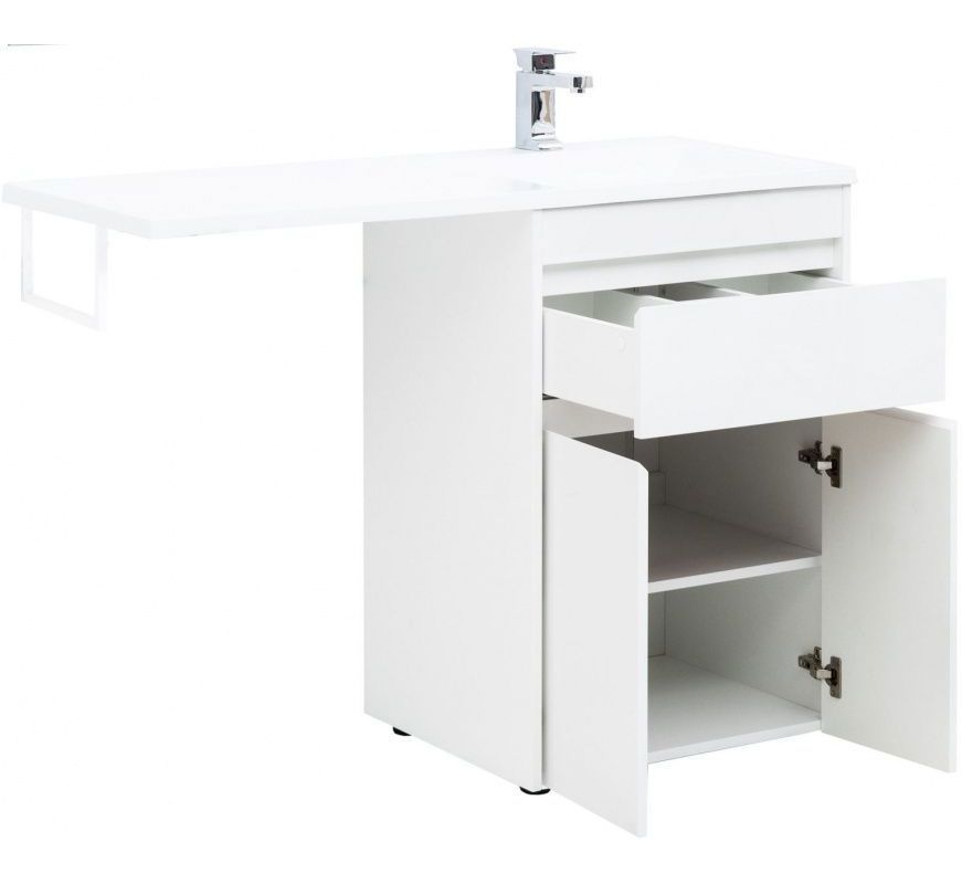 Изображение товара Тумба под раковину Aquanet Токио 58 см белый глянец напольная с ящиком