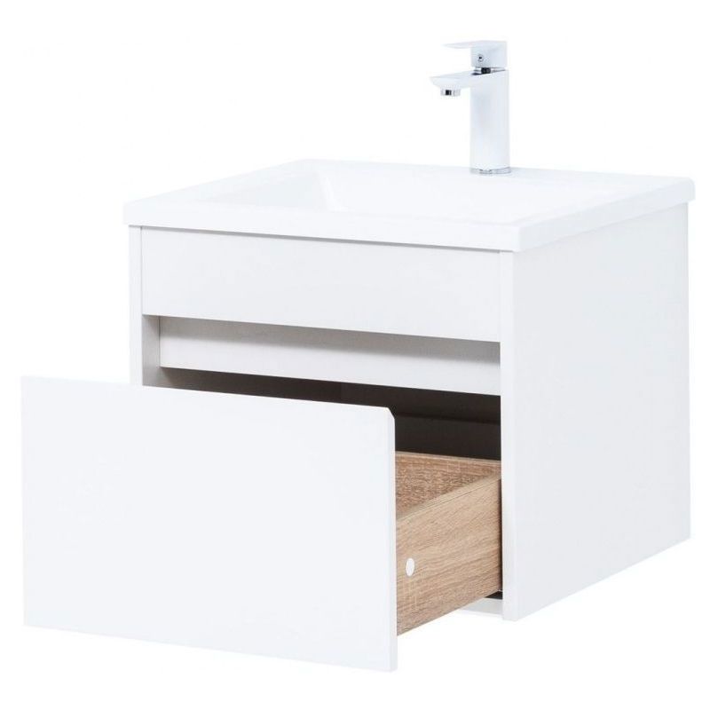 Изображение товара Тумба под раковину Aquanet Токио 48 см белый глянец подвесная с ящиком