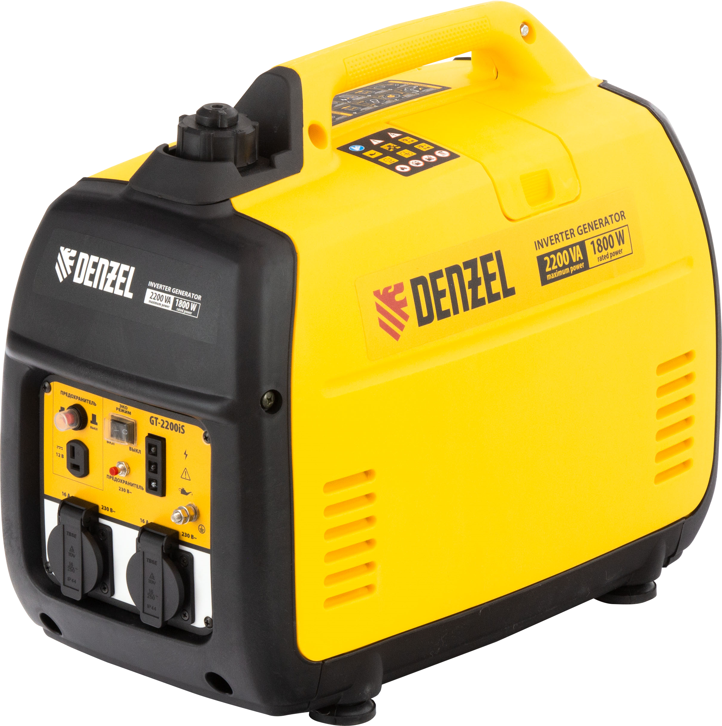 Изображение товара Генератор инверторный Denzel GT-2200iS, 2.2 кВт Изображение товара Генератор инверторный Denzel GT-2200iS, 2.2 кВт