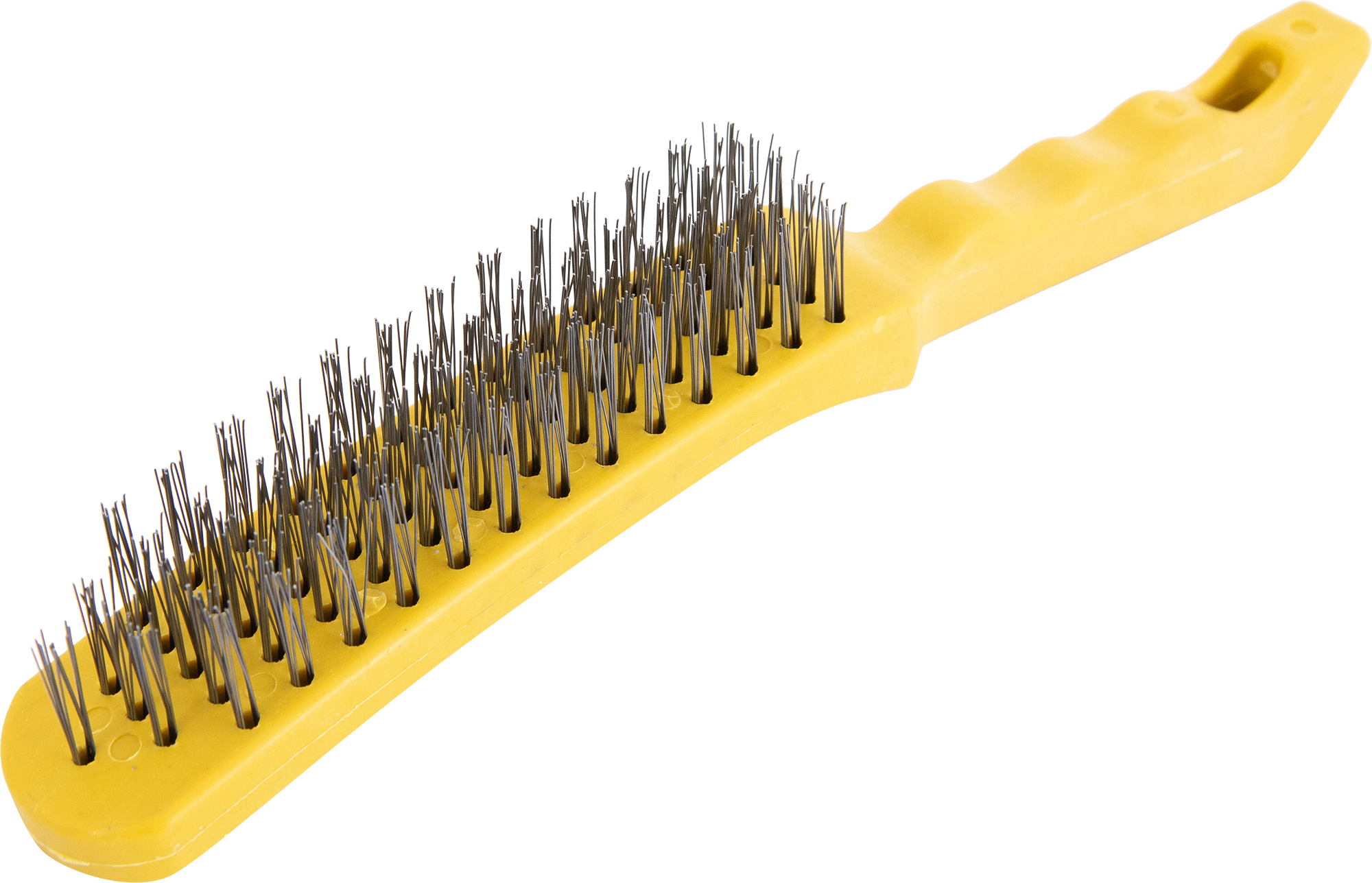Изображение товара Пятирядная щетка по металлу с пластиковой ручкой 260 мм для уборки ржавчины