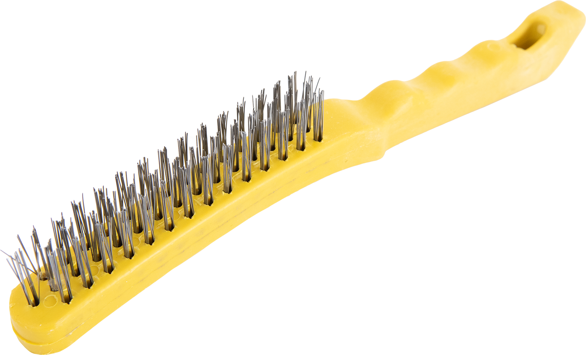 Изображение товара Щетка по металлу трехрядная с ручкой 240 мм для грубой очистки и удаления ржавчины