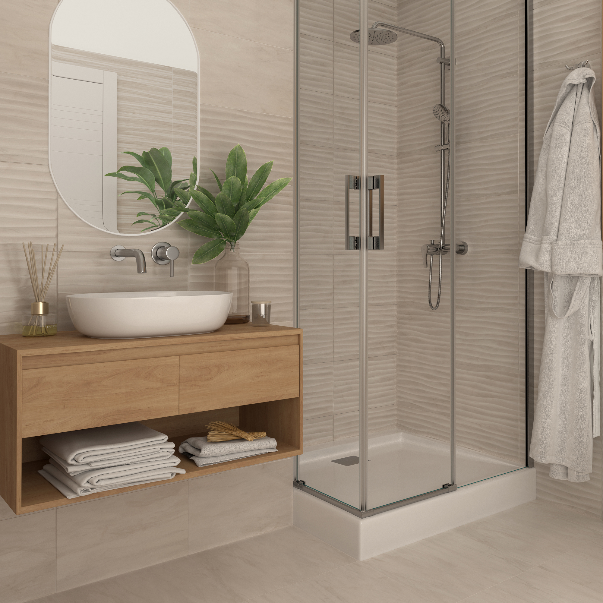 Изображение товара Плитка настенная Шахтинская Пазолини A0492D16301 25x40 см бежевый мрамор