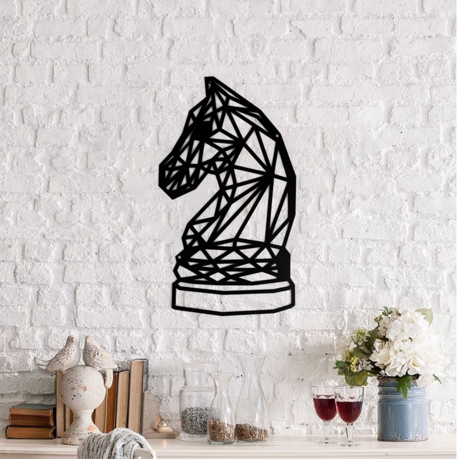 Изображение товара Панно металлическое "Шахматный конь" 30x20 см