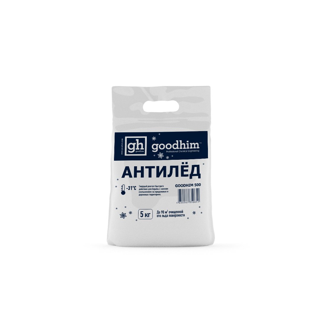 Изображение товара Антигололедный реагент Goodhim 500 № 31 5 кг для удаления льда и снега