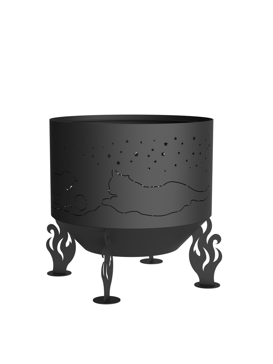 Изображение товара Костровая чаша Fire-House Коты и Звезды d 800 коническое дно