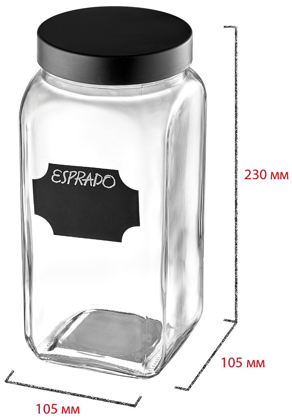 Банка для сыпучих продуктов Esprado Fresco 1600 мл стекло цвет прозрачный - 4
