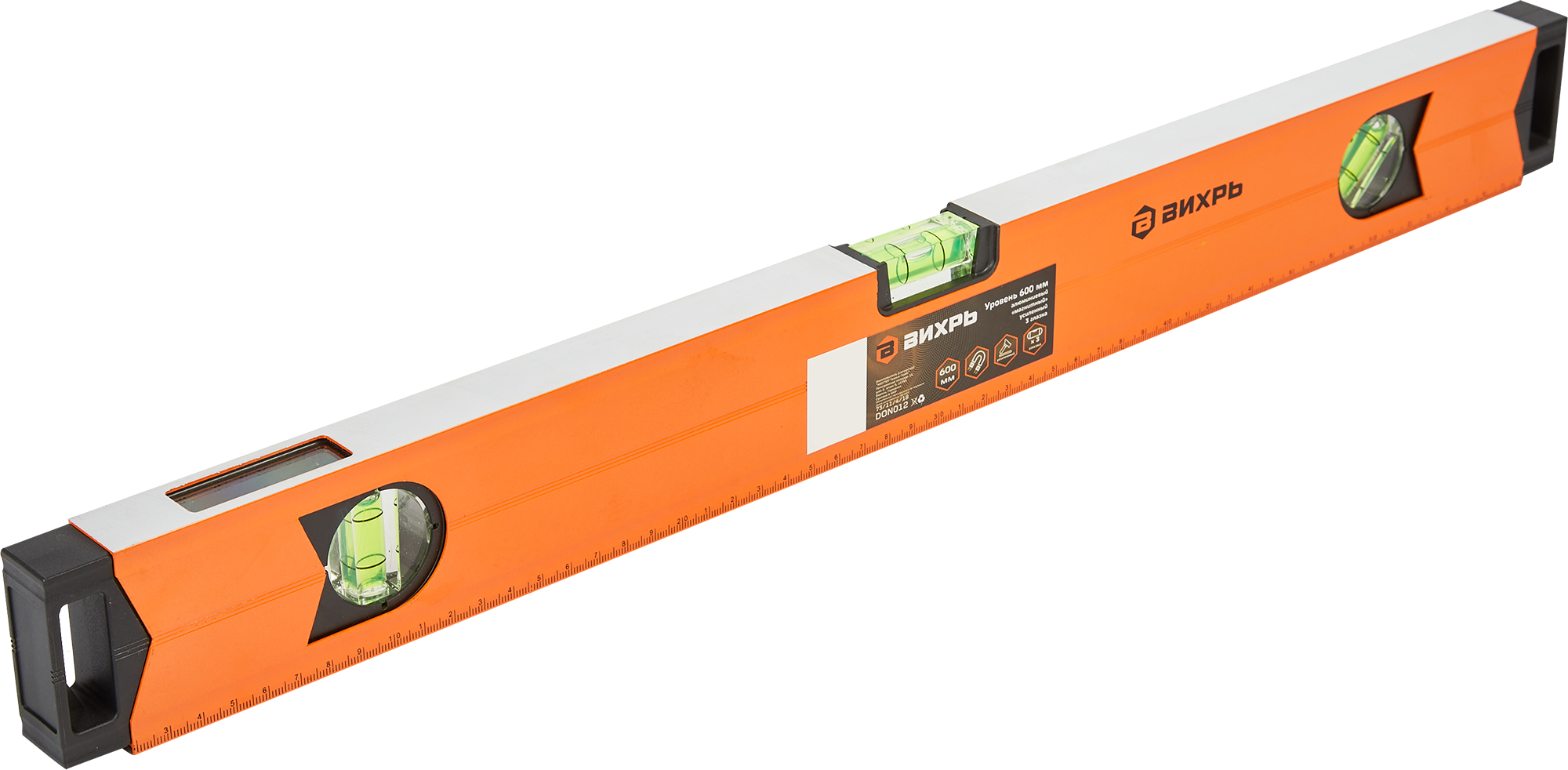 Изображение товара Уровень пузырьковый Вихрь 73/11/4/18 магнитный 600 мм три глазка