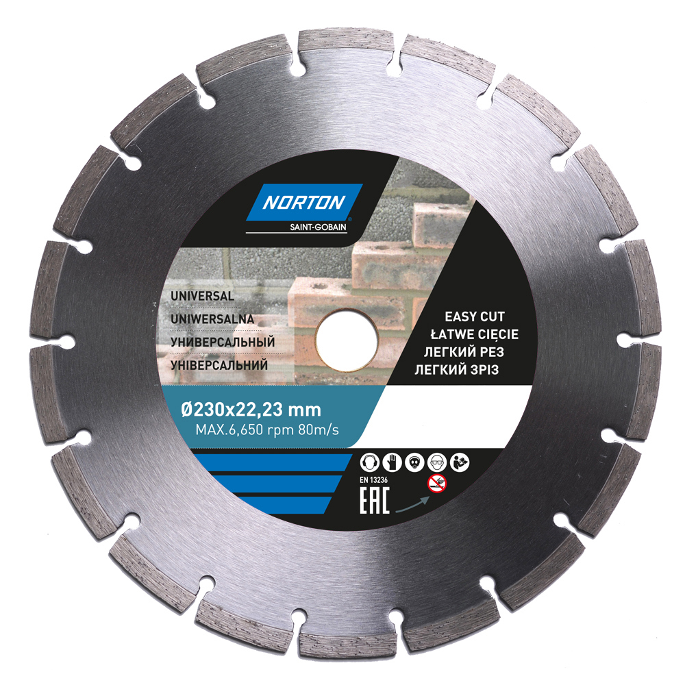 Изображение товара Диск алмазный Norton Universal 70184614156 сегментный 230x25.4/22.2x2.2 мм