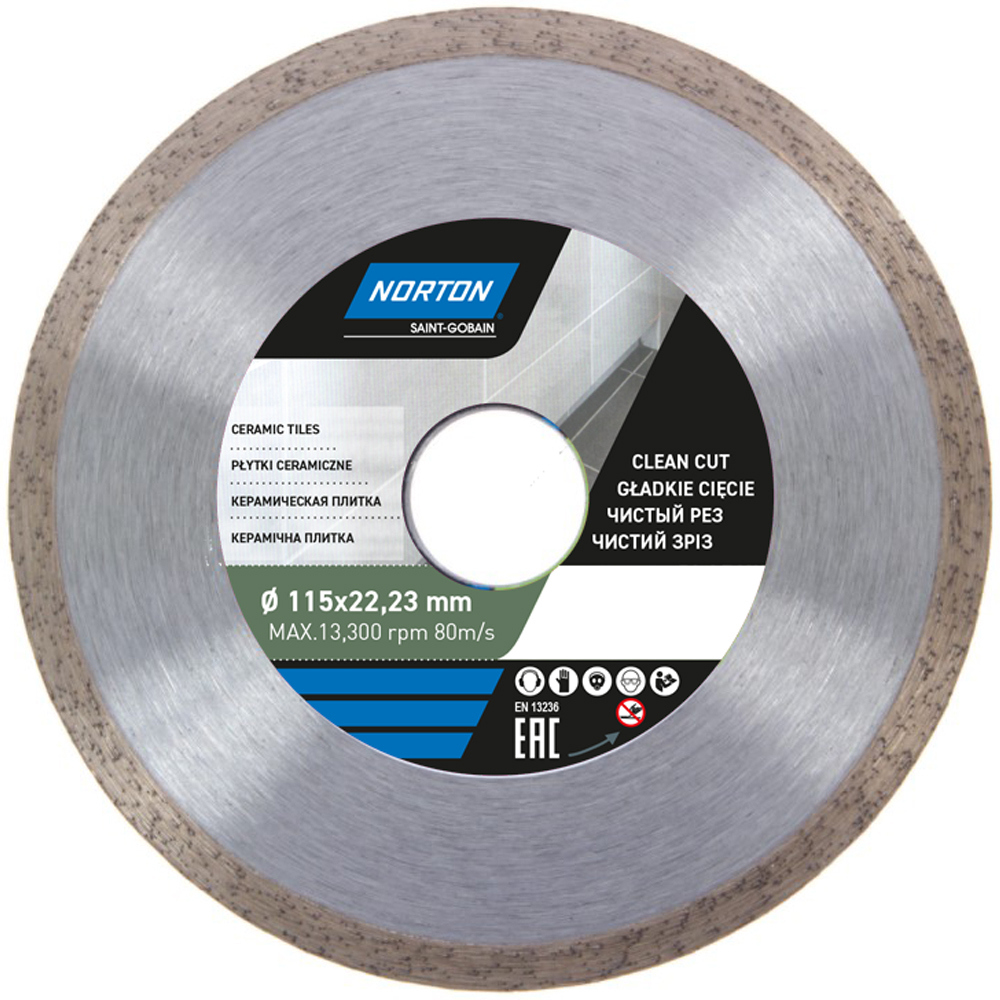 Изображение товара Диск алмазный по керамике Norton Ceram 70184601274 сплошной 115x22.2x1.8 мм