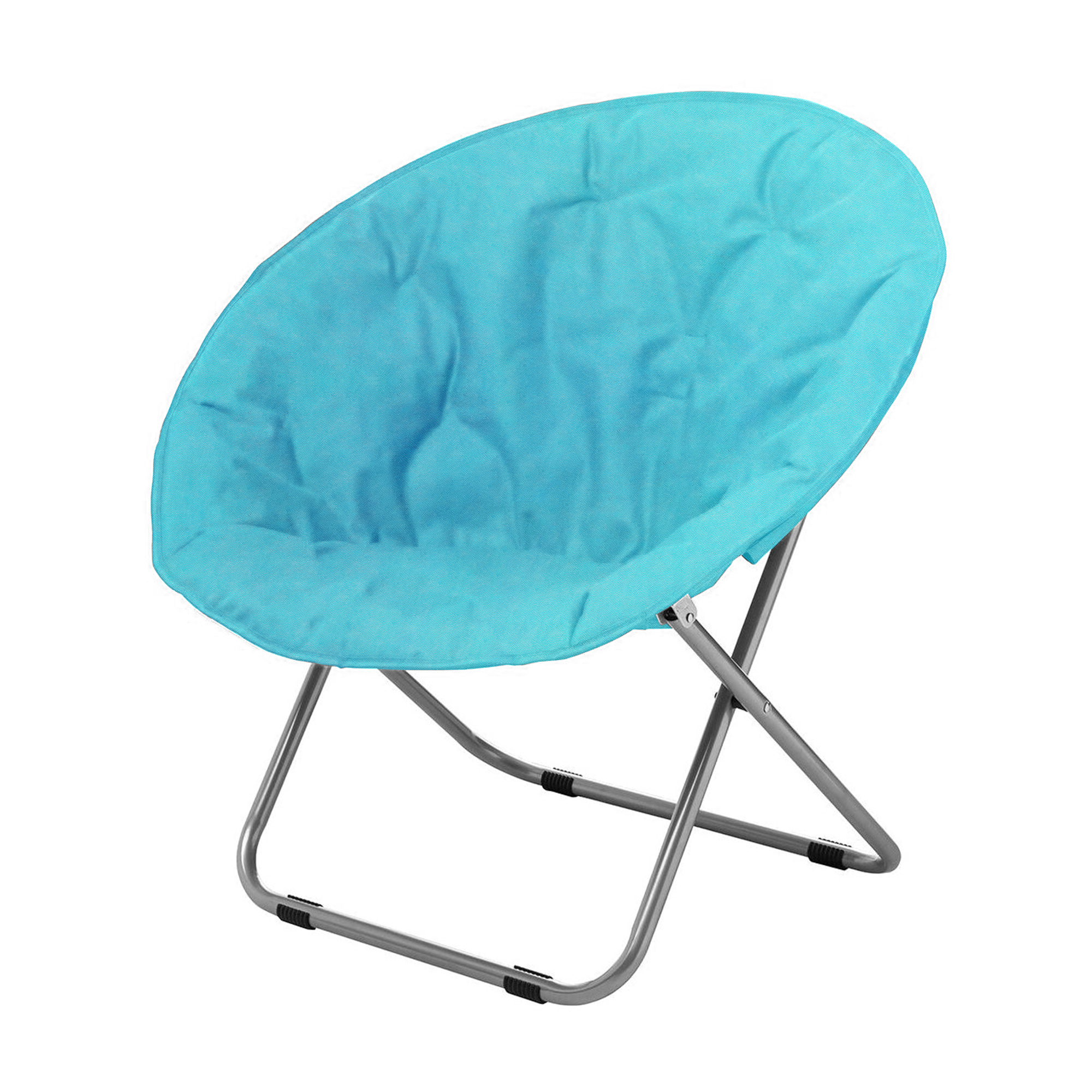 Изображение товара Круглое раскладное садовое кресло 77x77x80 см голубое металл ткань