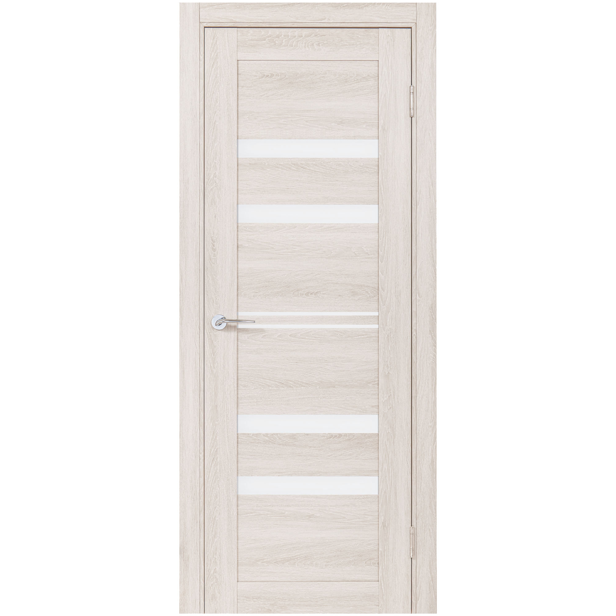 Изображение товара Дверь межкомнатная остекленная с замком и петлями в комплекте Ларчи-30 60x200 см ПВХ цвет филадельфия крем