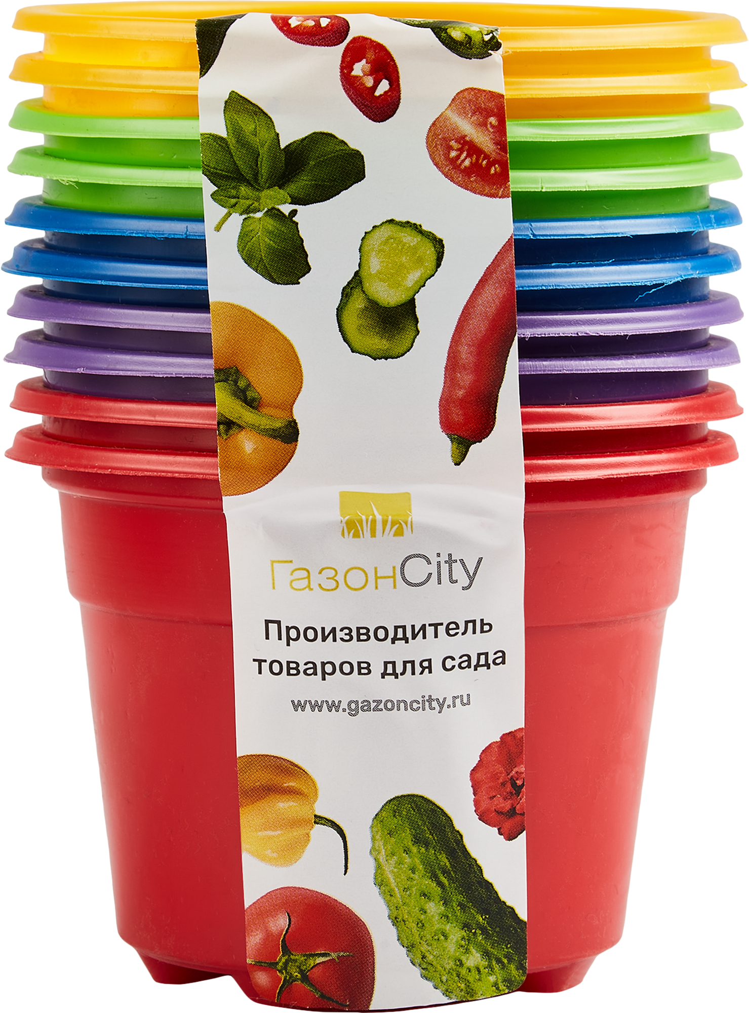Изображение товара Горшок ГазонCity Color 9 см 0.3 л набор 10 шт разноцветный