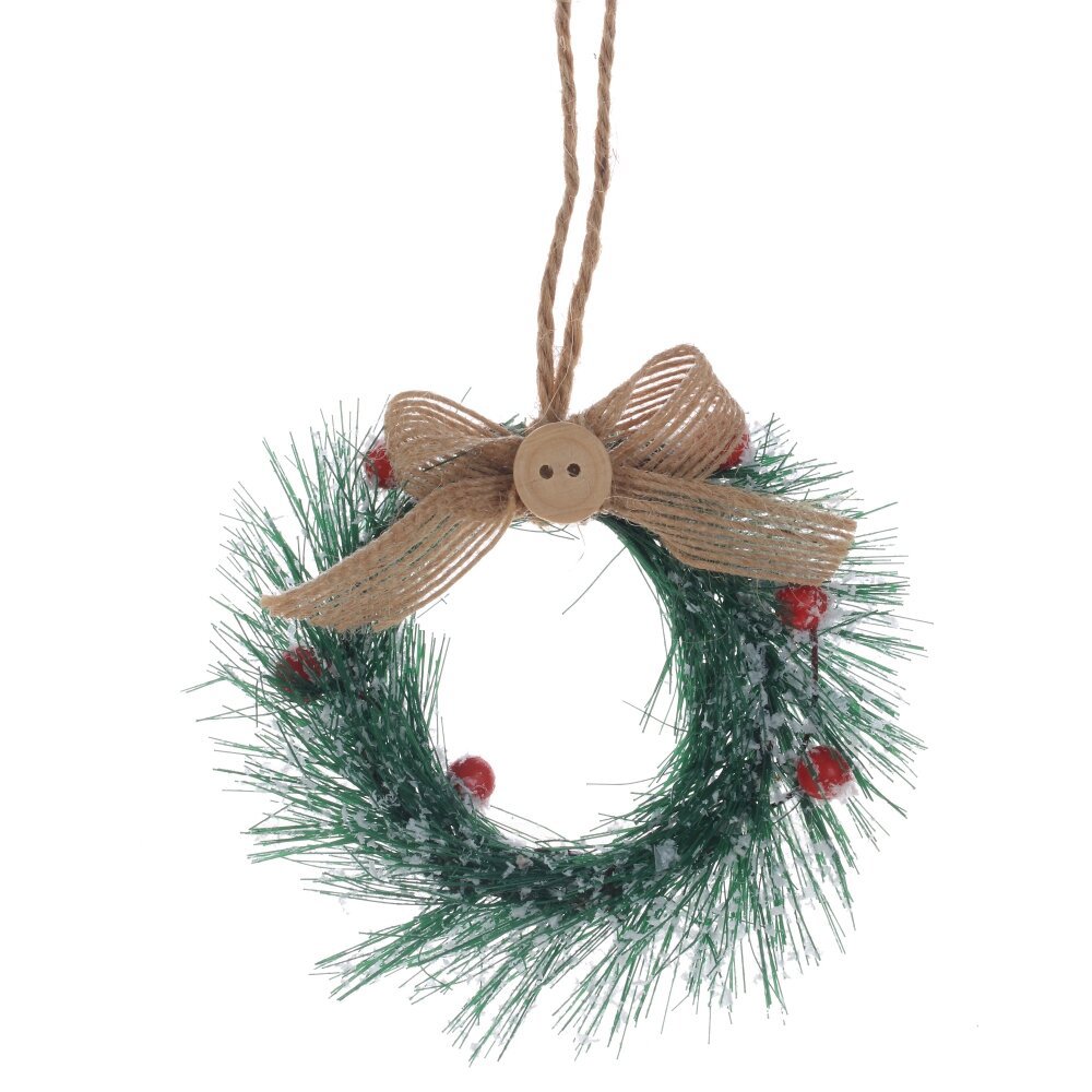 Изображение товара Декоративное новогоднее украшение венок 10.5x2x10.5 см для елки и интерьера