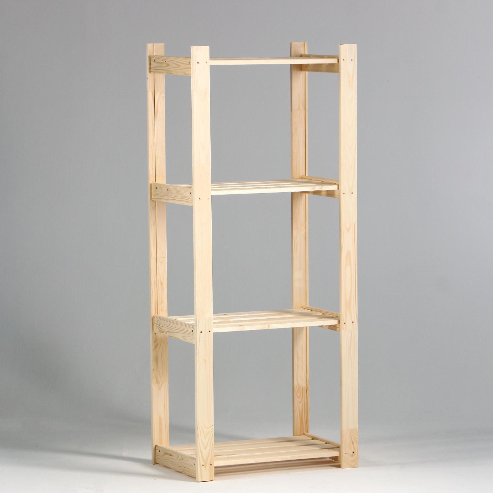 Изображение товара Деревянный стеллаж Добропаровъ 64x150x37.5 см бежевый 4 полки для дома и гаража