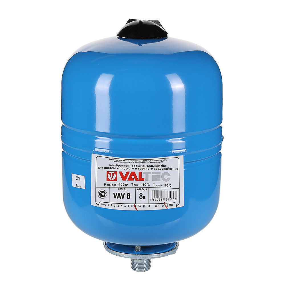 Изображение товара Гидроаккумулятор вертикальный 8 л Valtec Vt.Av 3/4" синий