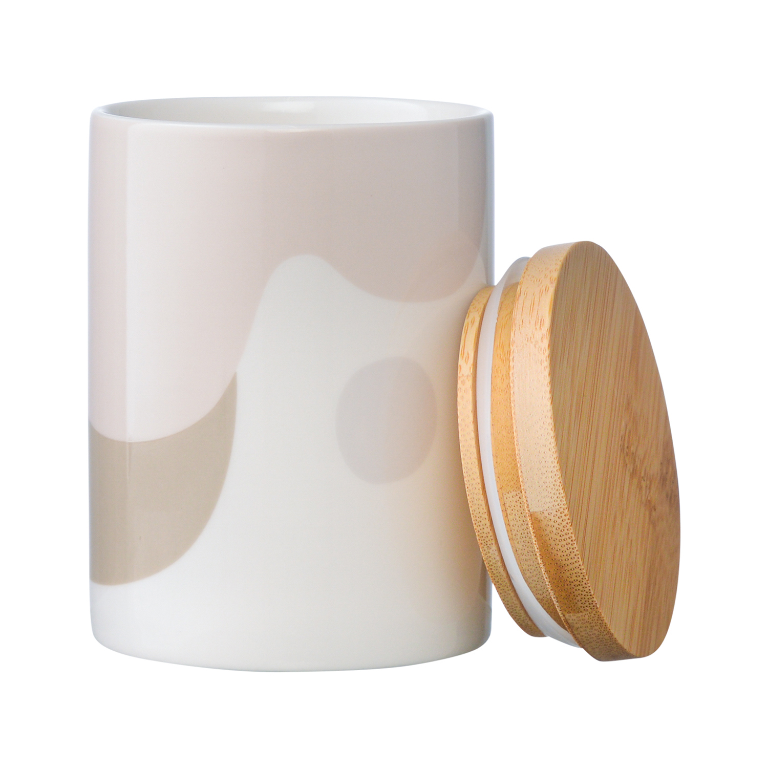 Изображение товара Банка для сыпучих продуктов Tkano 0.28 л фарфор бежевый герметичная