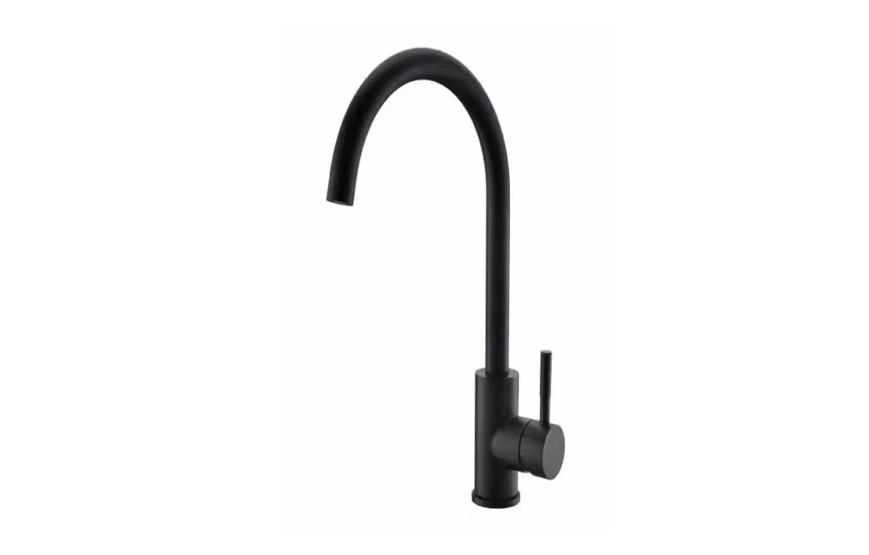 Изображение товара Однорычажный смеситель Fmark Fs8232h излив 242 см нержавеющая сталь цвет черный